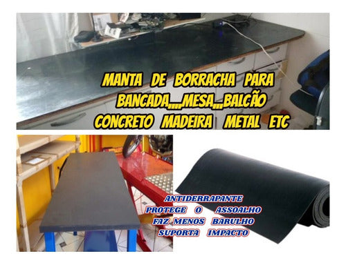 Borracha 2mm Para Bancada Mesa Balcão Geral 4.00x0.90cnt 2