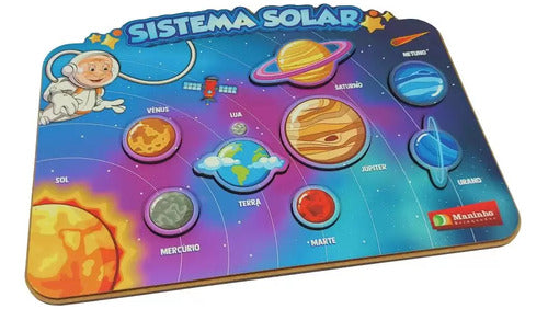 Sistema Solar Tabuleiro De Encaixe Madeira 2