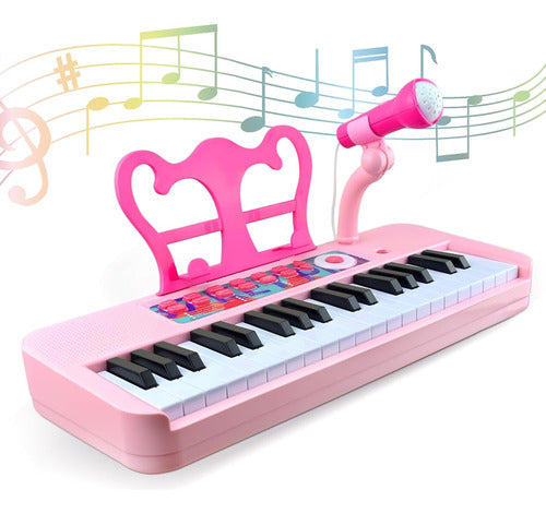 Love&Mini Pink Keyboard for Girls Aged 1 to 5 with Microphone 0