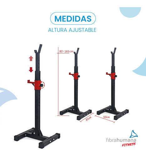 Rack Soporte Sentadillas Pesas Press Pecho Gimnasio Barra 2