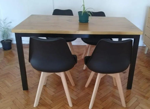 Mesa Hierro Y Madera, Cocina O Comedor Durarte.uy 1