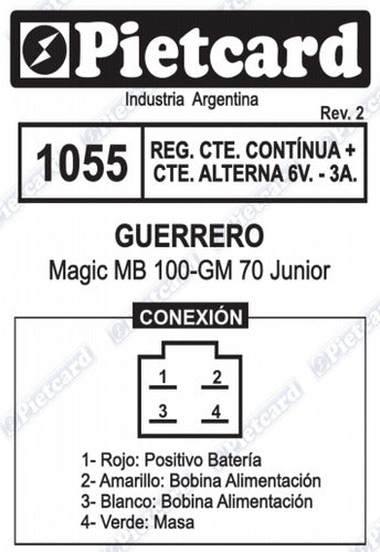 Regulador 6v Guerrero G 70 Pietcard 1055 4