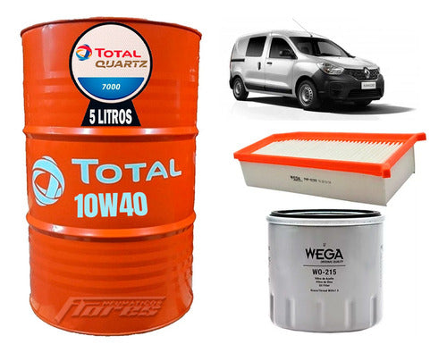 Cambio Aceite 10w40 5l + Kit Filtro Renault Kangoo 3 1.5 Dci 0