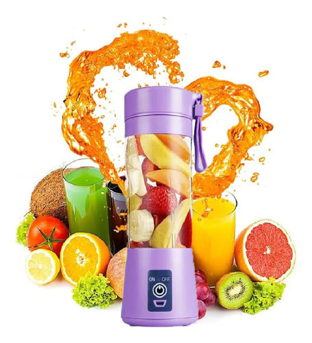 Portable Rechargeable USB Mini Blender 380ml 4 Blades Powerful 11