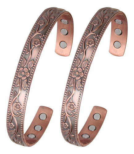 Magenergy 2 Magnetic Copper Bracelets for Arthritis with Magnets 0