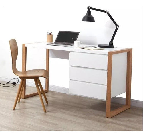 Selassie Design Classic Scandinavian Desk with Premium Drawer (110cm) 1