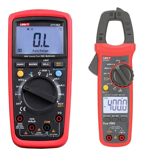 Uni-T Combo Multimeter UT139A + Clamp Meter UT203+ 0