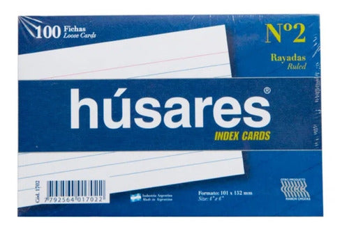 Húsares Fichas Rayadas Nro 2 101x152 Mm Pack X100 0