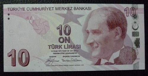 Turquia Billete 10 Liras Unc 2009 Pick 223b 1