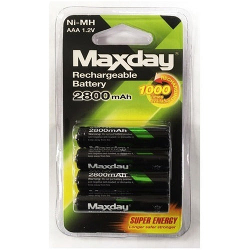 Pilas Maxday Packx4 Aaa Recargable 2800mah 0