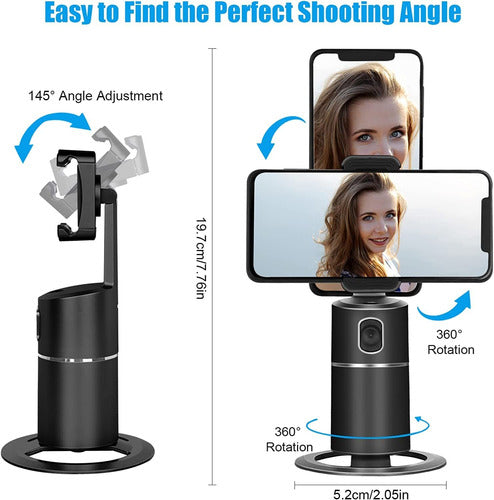 Sikvio Smart Face Tracking Phone Tripod Stand Desktop Phone Holder - Black 1