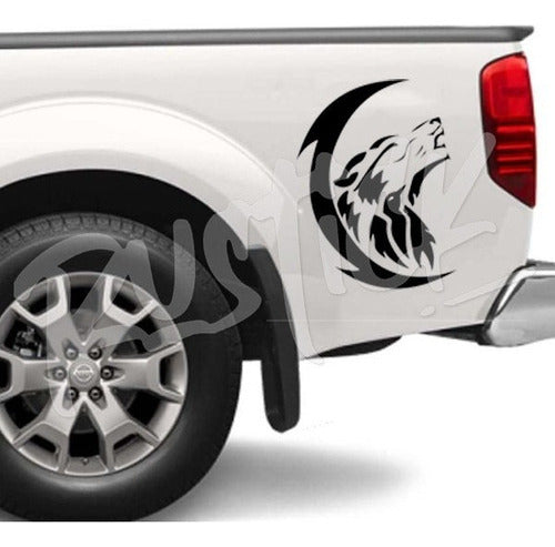 Calco Lobo Aullando Luna Ploteo Tatoo Car Tuning Sticker 0