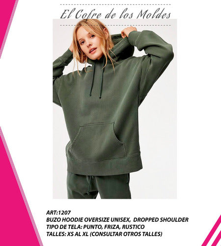 El Cofre De Los Moldes Digital Oversized Hoodie Pattern, Complete Size Pack XS to XL 0