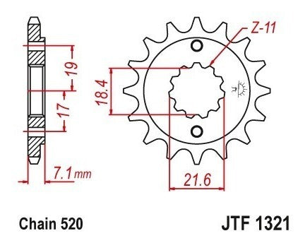 JT Piñon 1321 Honda CBX 250 Twister 14 Dientes 2