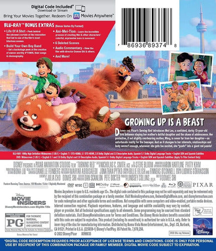 Disney Pixar Turning Red Blu-ray + DVD 1