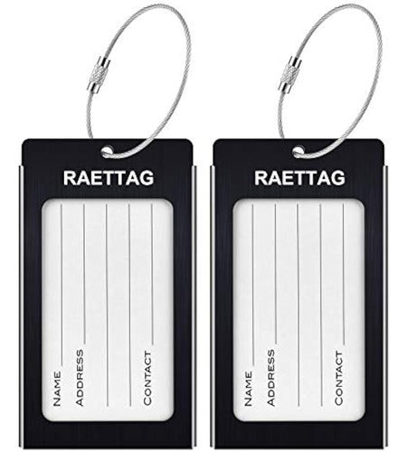 LLFSD Raettag Luggage Tags - Black 2-Pack 0