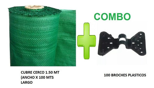 Mitre Rafia 100% Verde 1.50mt 100mts Rollo + 100 Broches Plastico 1