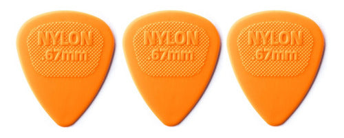 Palheta Dunlop Nylon Midi 0,67mm Laranja 3 Unidades 0