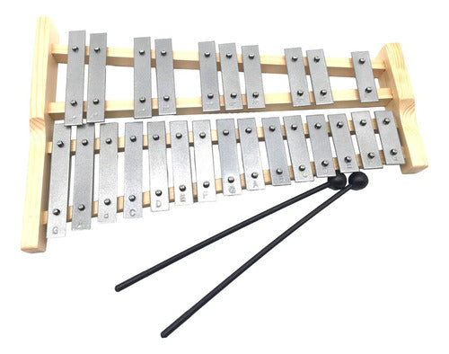 Xilofone De Alumínio Com 25 Teclas, Glockenspiel, Compacto, 0