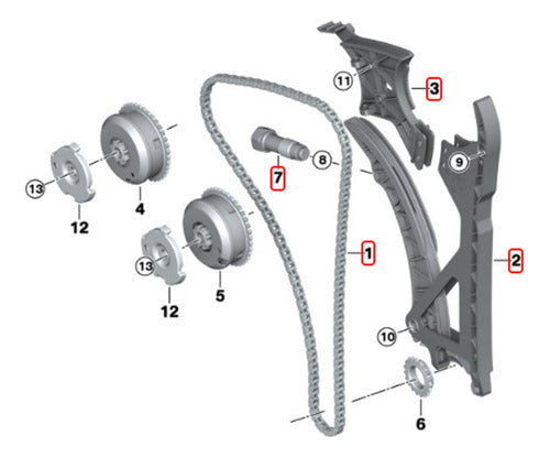 RMT Kit Cadena De Distribucion BMW Serie 1 120i 135i N43 B20 A/B 1