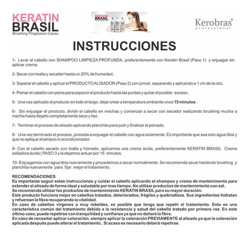 Brushing Progresivo Keratina Brasil Cacao 1 Lt Queratina 2