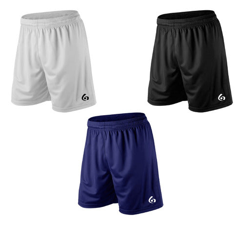 Pack of 3 Gol De Oro Pro Elite Shorts - Soccer Running Basketball 5