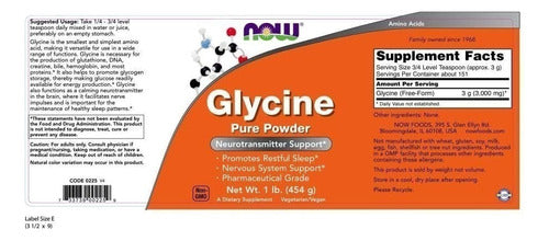 NOW Foods Glycine Powder 454 Grams 1