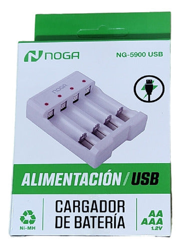 Cargador Noga Ng Usb + 4 Pilas Aaa Toply Recargables 2024 5