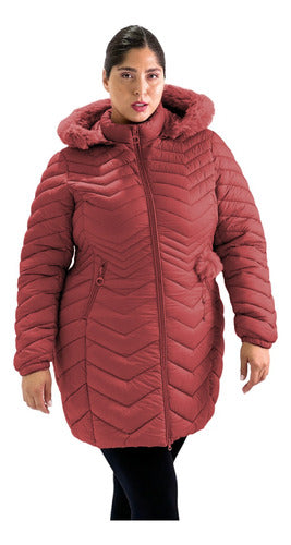 Women's Plus Size Long Jacket Hooded Warm Waterproof 33