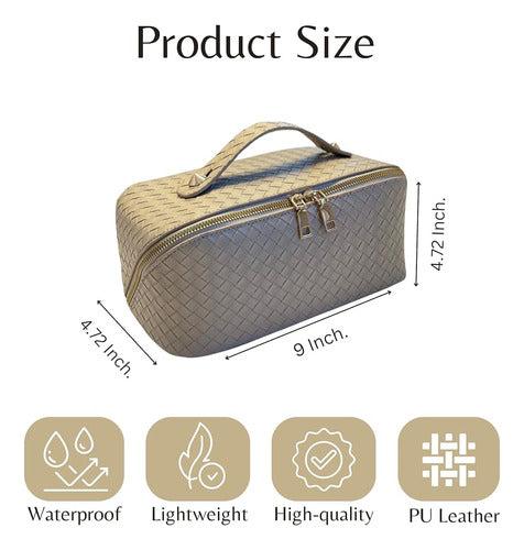 Li&Ko Large Capacity Travel Makeup Bag, Waterproof PU Leather Organizer 2