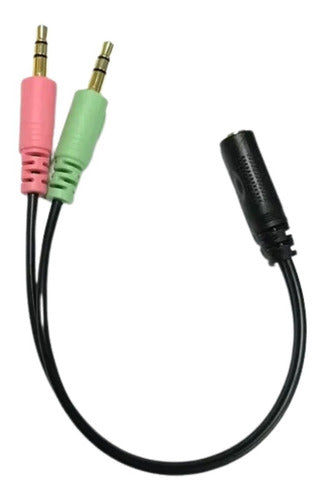 Premium Audio Adapter Cable Mini Plug Female to Dual Male 4