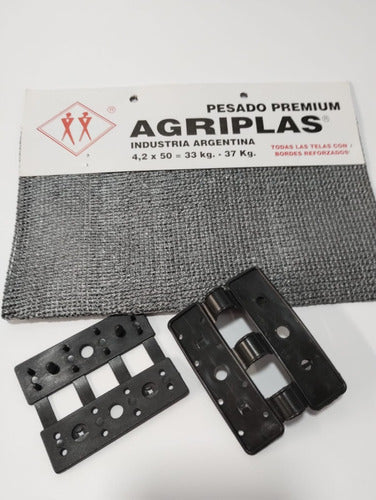 Agriplas Media Sombra 98% Premium Gris 4.2 X 4 M + 20 Mosquetones 1