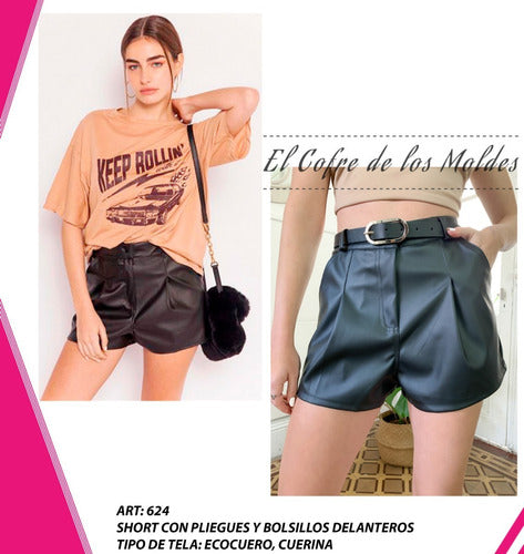 El Cofre De Los Moldes Digital Short With Pleat & Pocket Sizes 3XL To 7XL 0