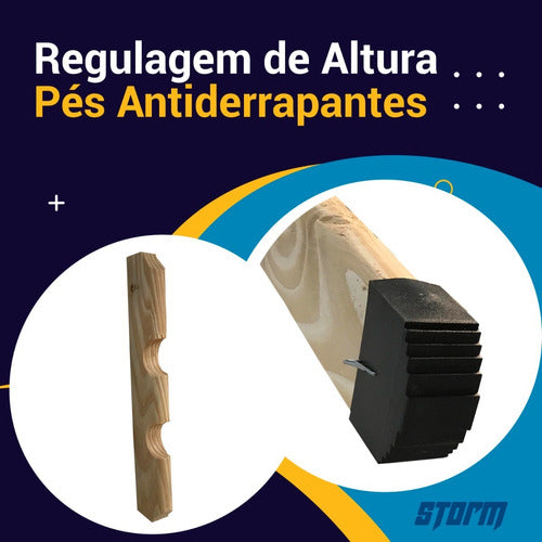 Passadeira Madeira Resistente Tecido Termico Promoção 6