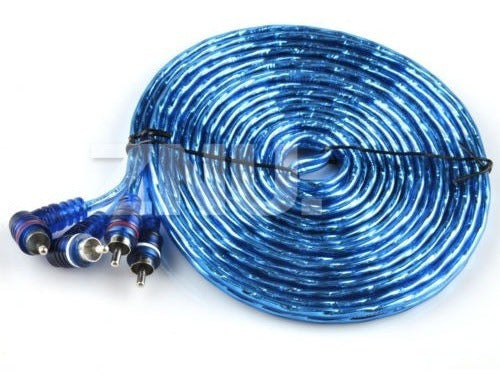 Cable 15 Pies 2ch Verdadero Coche Azul Y Hogar Audio Rca Tre 0