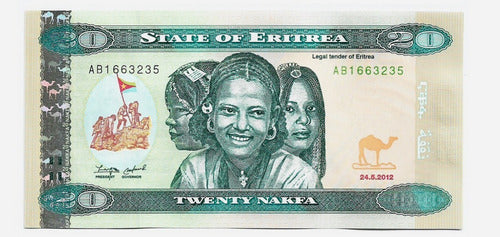 Fk Billete Eritrea 20 Nakfa 2012 P-12 Sin Circular Excelente 0