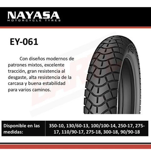 Nayasa Cubierta Moto 130/60-13 C/cámara EY061 1