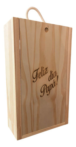 Estuche Vino Madera Vacio Personalizado Capacidad 2 Botellas 0