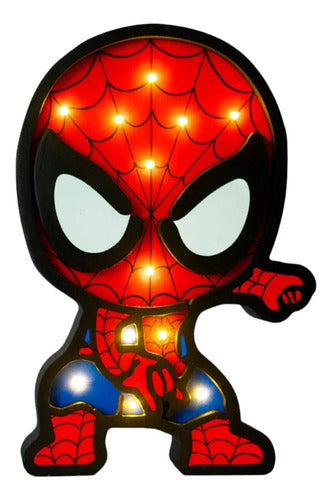 Lámpara Led Spiderman Con Luz, Decoración, Cumpleaños 0