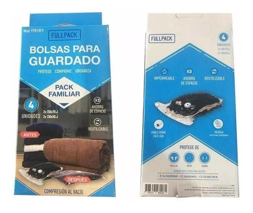 Set 4 Bolsas Para Guardar Ropa Al Vacio Ideal Valija 0