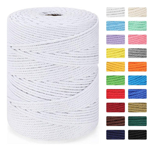 Cordón De Macramé Natural Blanco 4mm X 100m Para Manualidade 0