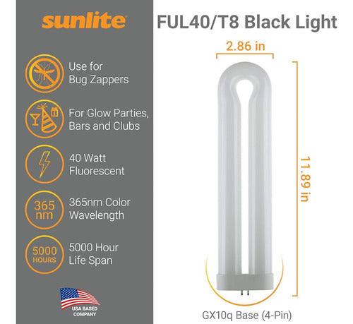 Sunlite 05175-SU T10 U-Shaped Fluorescent Bulb, 40 Watts 1