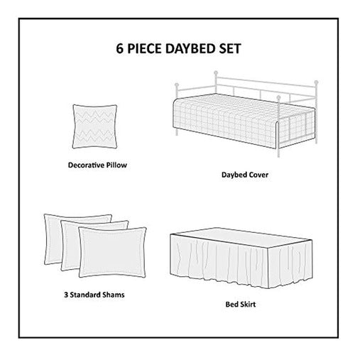 Madison Park Daybed Cover Set-Double Sided Quilting Casual D 4