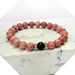 Milana Accesorios Pink Jasper and Black Agate Bracelet with Natural Stones Custom Fit 0