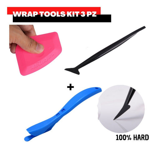 Set X 3 Pcs Car Wrapp Wrapping Ploteo Vinilo Polarizado 0