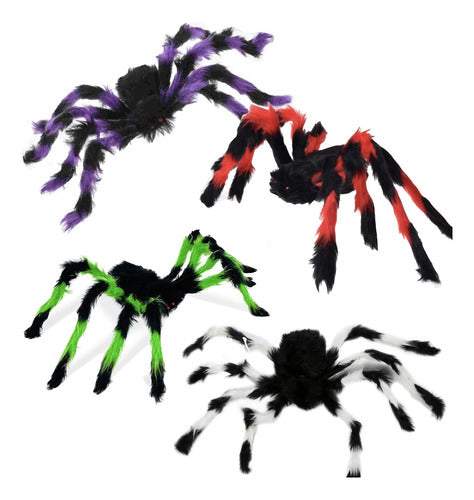 JBIM Araña Chica 30cm Pack X 4 Kit Decoracion Halloween 0