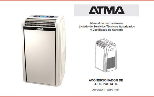 Manual En Pdf Aire Acond. Portatil Atma Atp30c11 - Atp37h11 2