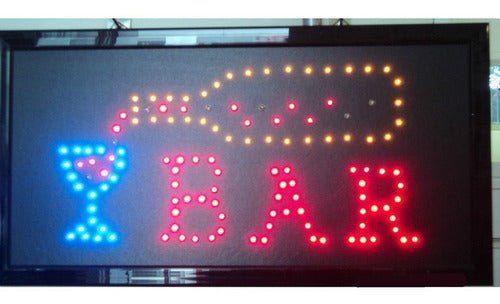 Cartel Led Bar C/botella - Café - Pizza, Panchos - Empanadas 1