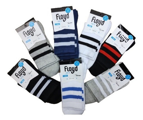 Pack of 6 Men's Striped Cotton Socks by Floyd - MJ1420 1