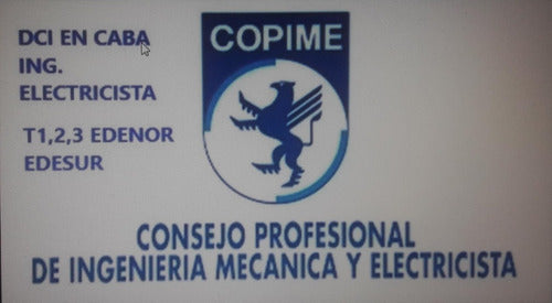 Certified DCI- Edesur/Edenor Electrical Engineer Registration COPIME CABA 0
